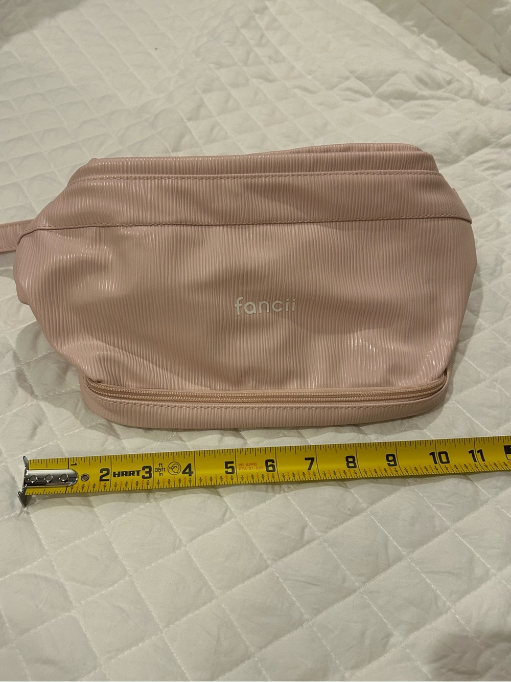 Fancii Soft Blush Cosmetic Pouch with Bottom Compartment